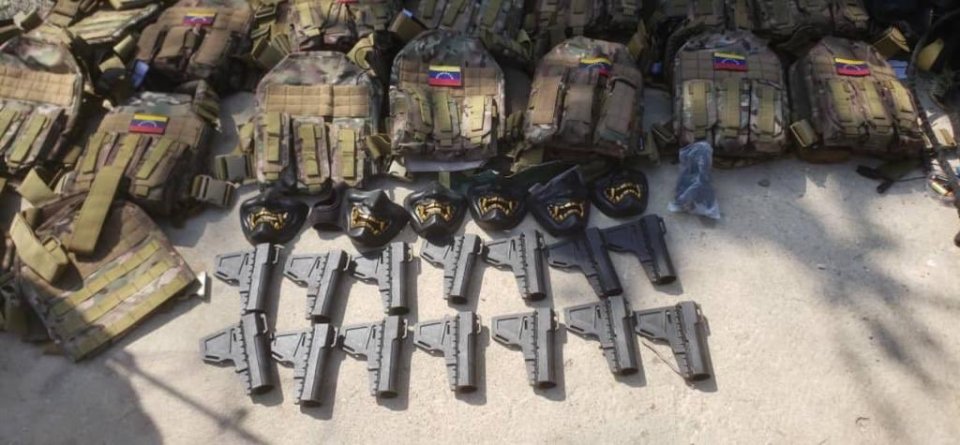 Weapons and equipment seized from the guns-for-hire after their plot was exposed