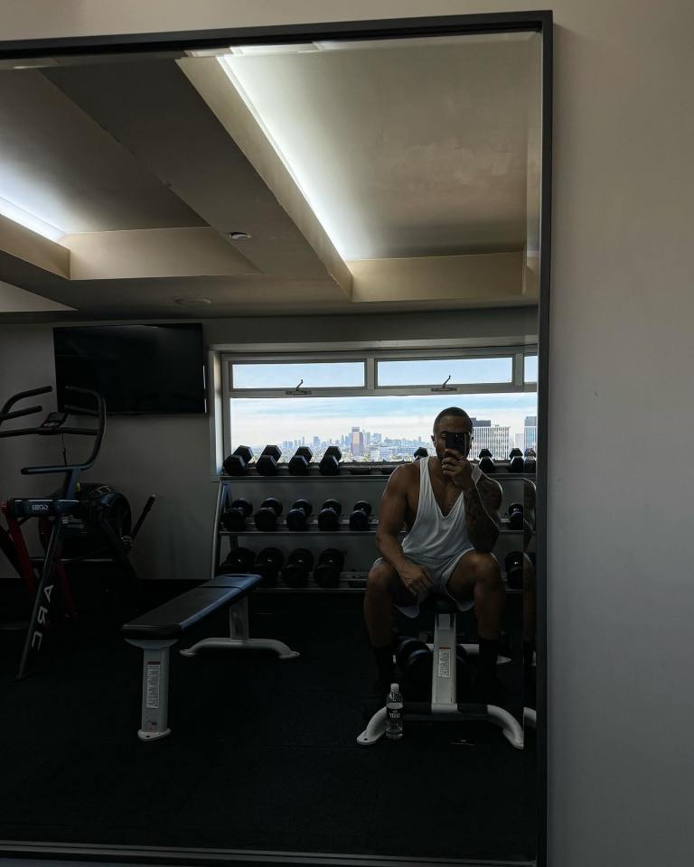 He's also enjoyed some gym workouts during his time in the City of Angels