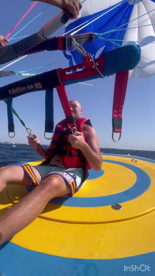 Tyson Fury enjoyed parasailing on holiday