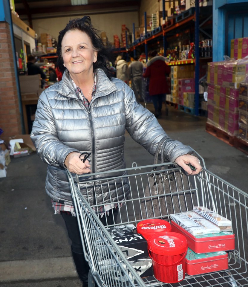 Ann Bray with her loot ahead of Christmas