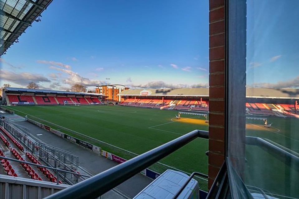 It offered a clear view of Leyton Orient's ground from the balcony