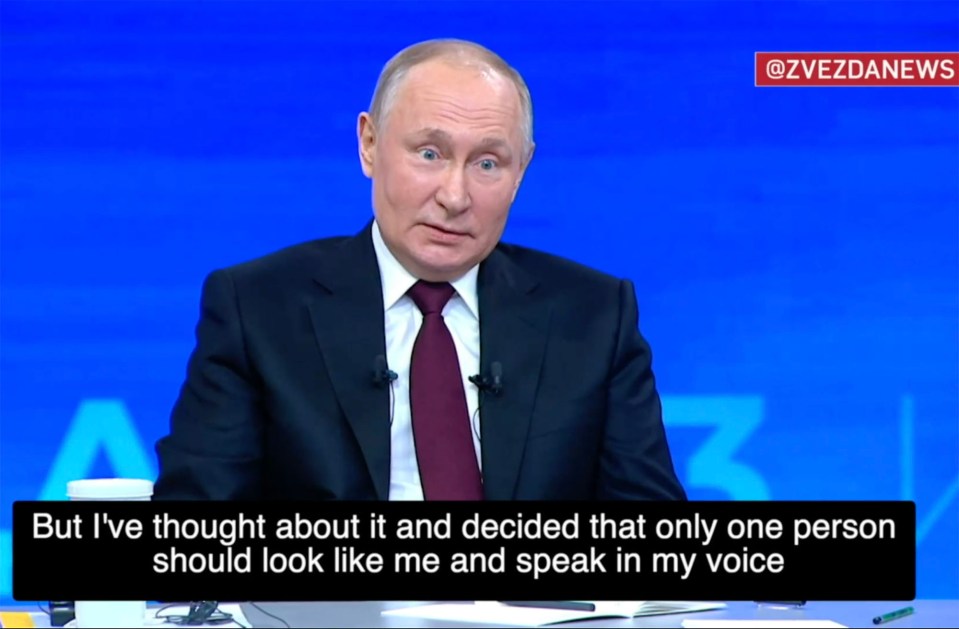 The President of Russia admitted the double ‘can talk like me’ but said only one person can really be the true Vlad amid rumours of him having a doppelgänger