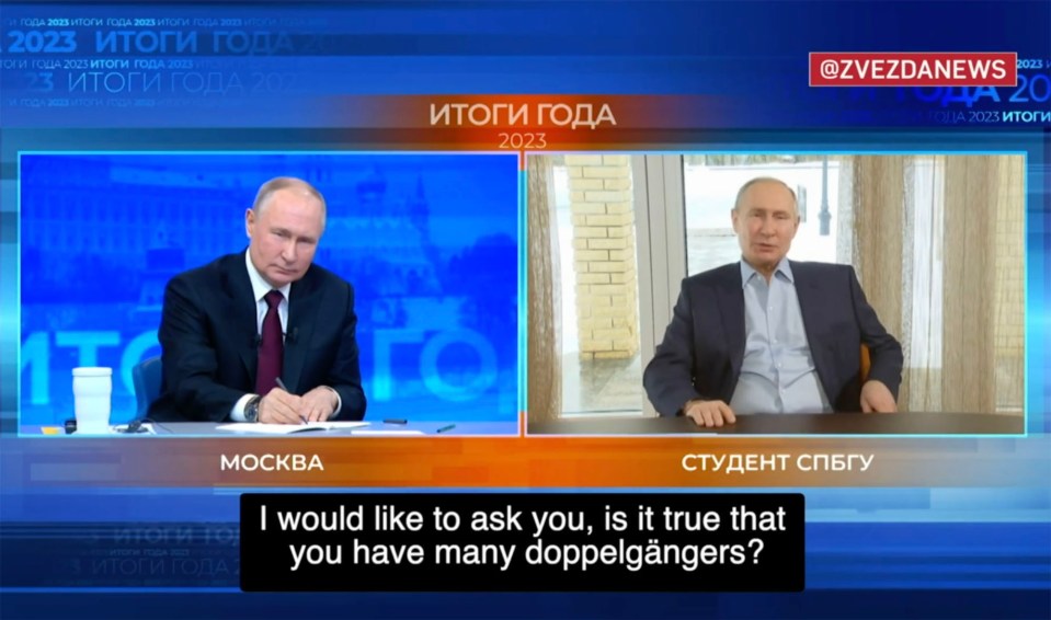 Putin was quizzed by an AI double of himself at his direct line live show