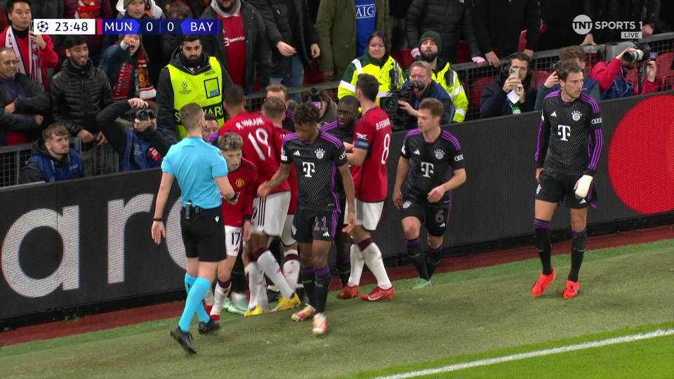 Man Utd and Bayern players almost brawled at old Trafford after a 'naughty' incident