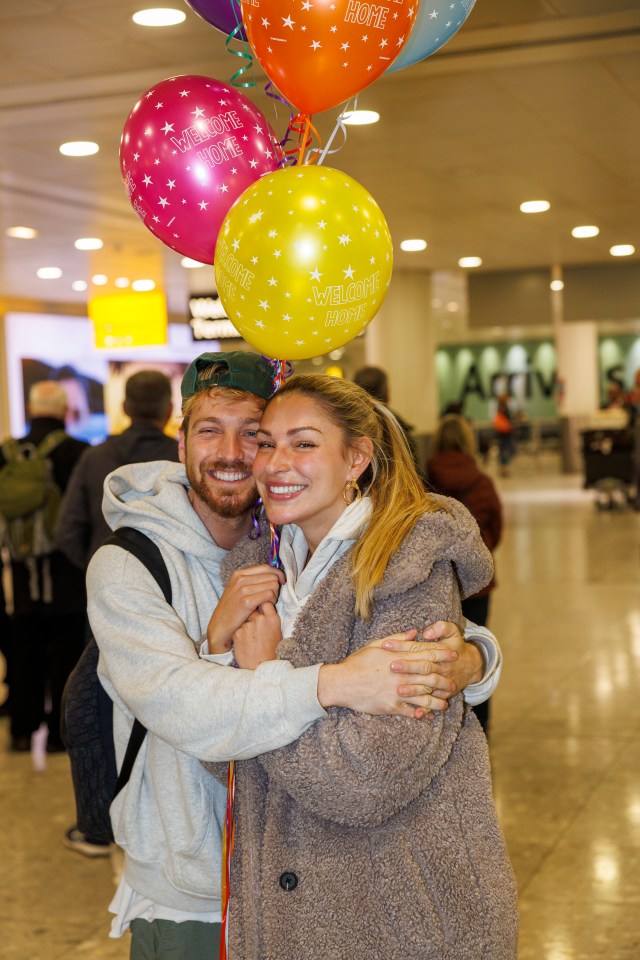 The pair were reunited at the airport earlier today