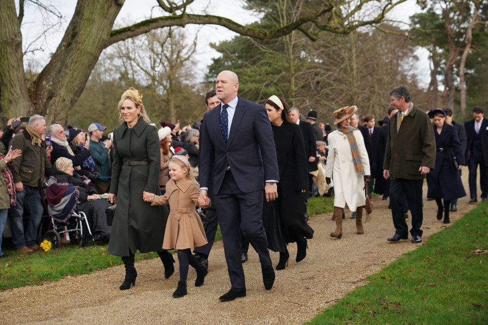 Zara Phillips and Mike Tindall with their daughter Lena