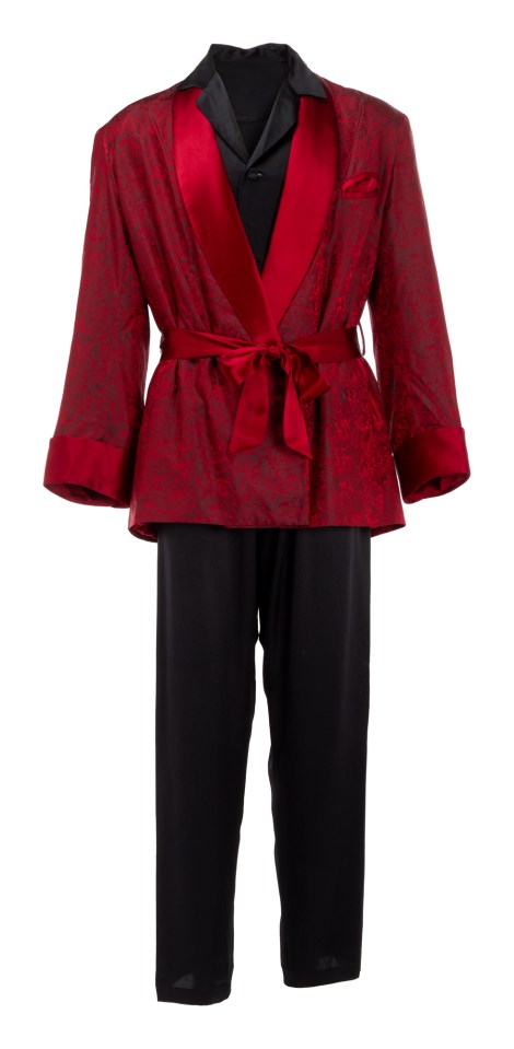 Pictured: Hefner's classic smoking jacket is expected to sell for a high price at auction