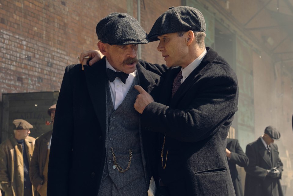 Anderson in character playing Thomas Shelby's (Cillian Murphy) brother Arthur