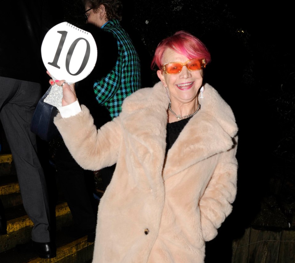 Jackiey beamed as she held up a 'ten' score paddle