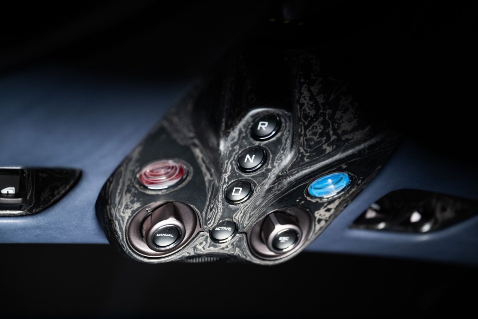 A close-up view of the McLaren interior