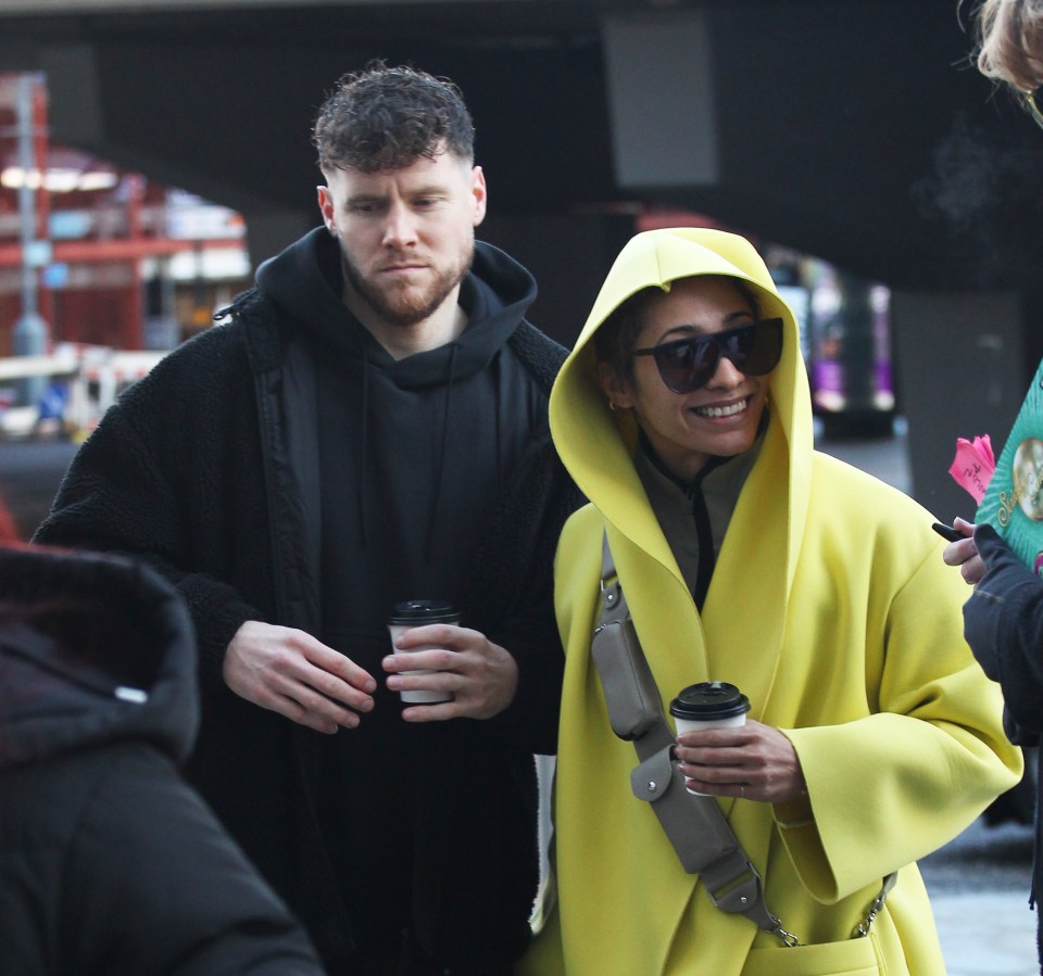 The pair kept close outside their Birmingham hotel