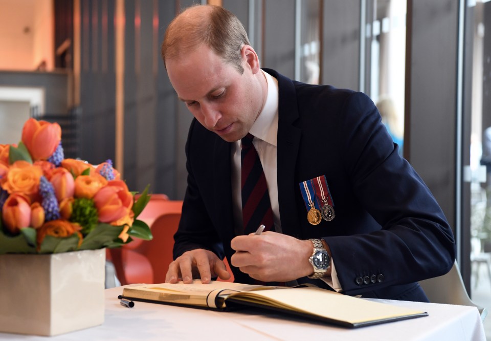 Prince William has been seen using his left hand