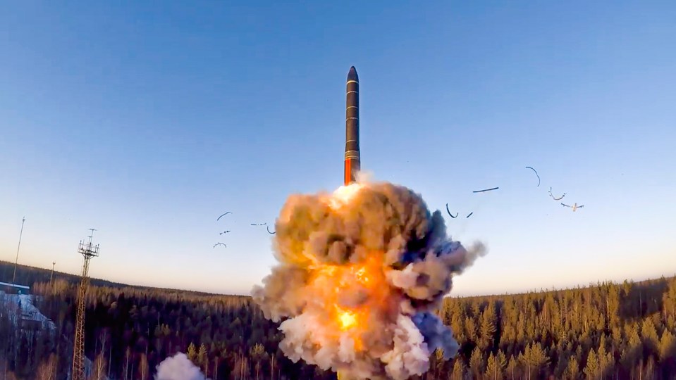 An intercontinental ballistic missile launched in northwestern Russia