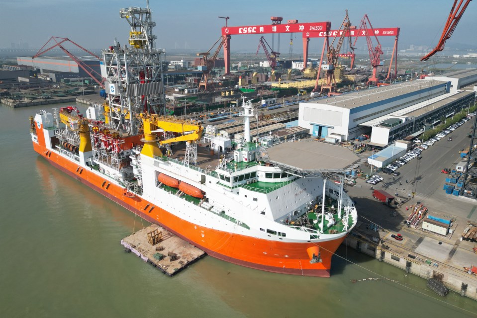 China wants to drill 30,000 feet down the Earth's crust using its first deep sea drill vessel Mengxiang (pictured)