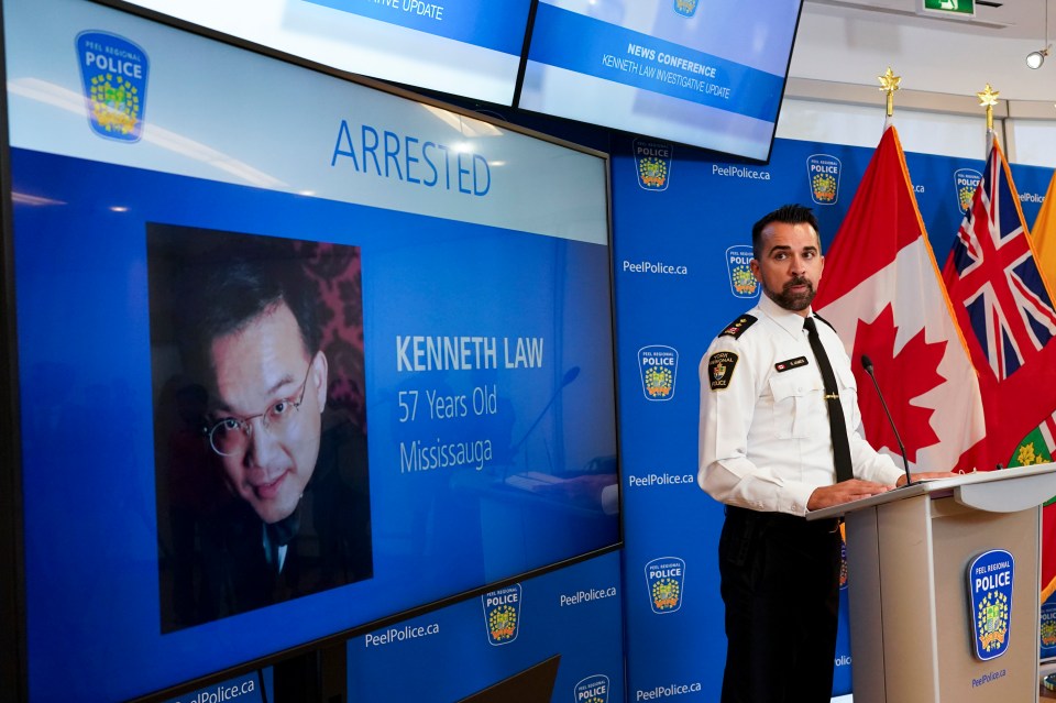 York Regional Police Inspector Simon James speaks during a news conference in Mississauga, Ontario