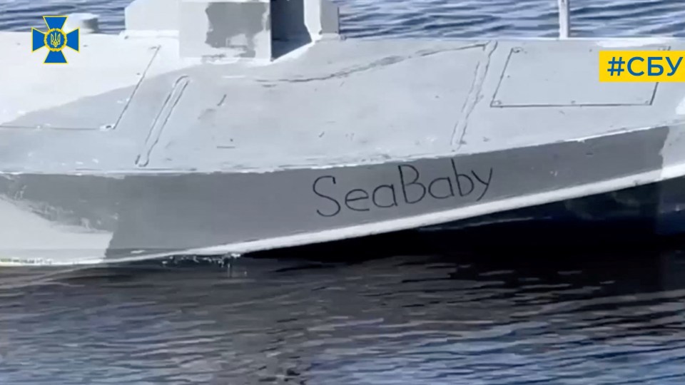 The 'Sea Baby' drone uses a flamethrower system to attack Putin's warships