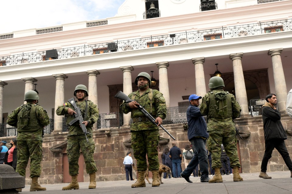 Police officers have been guarding public places amid fears of violence from armed gangs