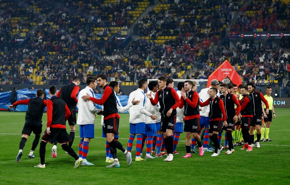 Supporters sang Lionel Messi's name during Barcelona's win over Osasuna in Riyadh