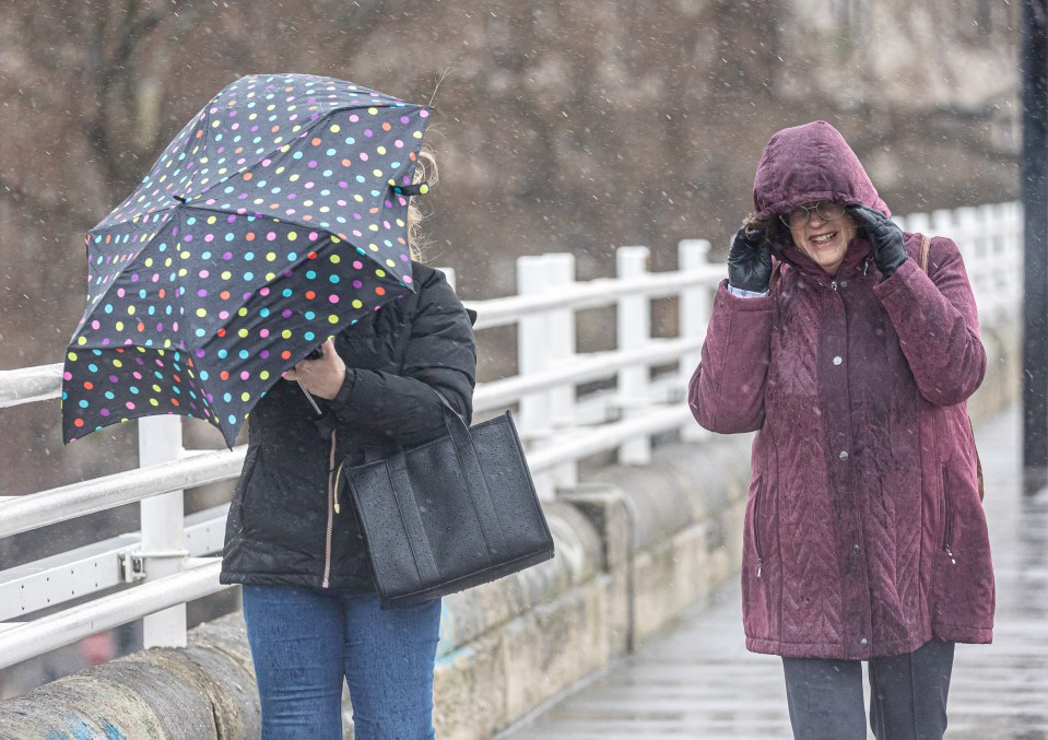 Members of the public struggle in the wind and rain in London last week thanks to Storm Isha