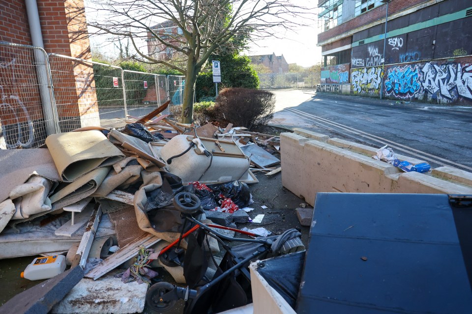 Rubbish left dumped on Little Barr Street