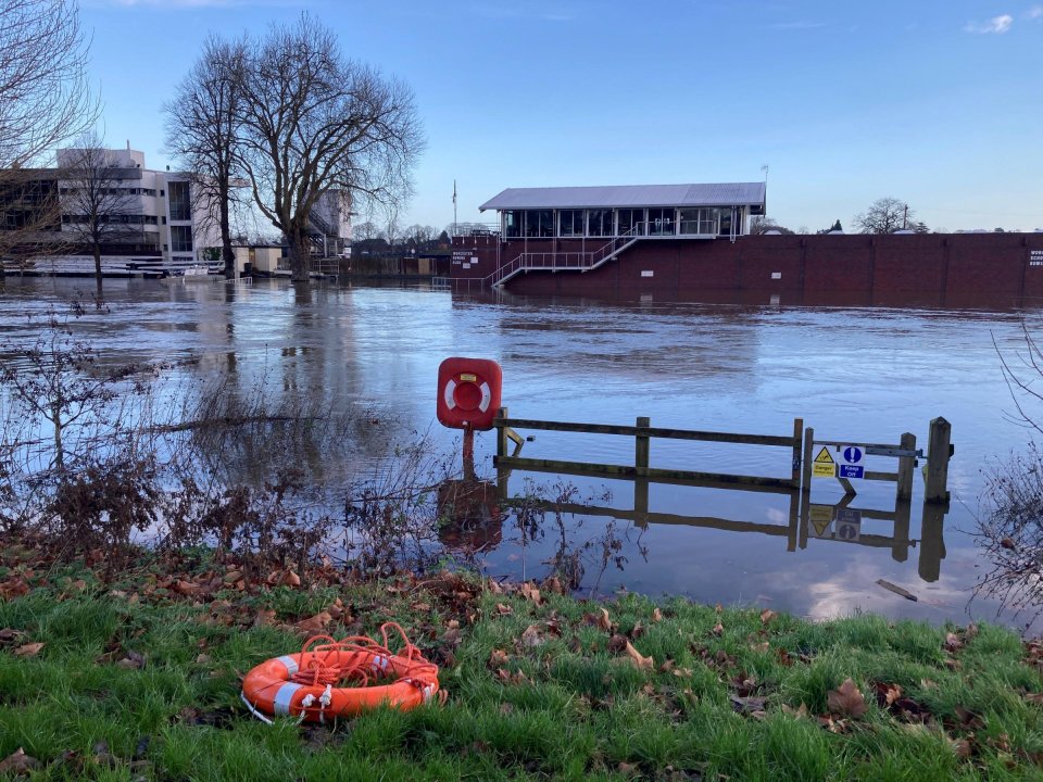 An unresponsive woman was rescued from the flooded River Severn in Worcester