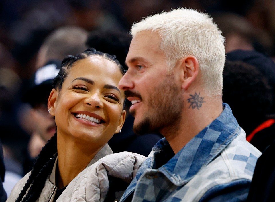 Singer Christina Milian sat alongside partner Matt Pokora