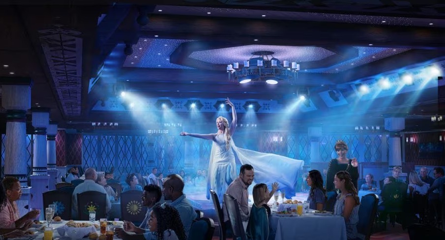 Disney Wish, Disney Cruise Line<br />
Frozen experience //disneyparks.disney.go.com/blog/2021/05/frozen-fun-awaits-families-on-the-disney-wish/