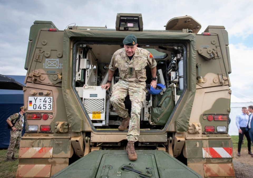 Mandatory Credit: Photo by Geoff Pugh/Shutterstock (13426202f)..General Sir Patrick Sanders, Chief of the General Staff, at DVD2022 (a biennial Defence industry exhibition) at UTAC Millbrook proving ground...Secretary of State for Defence Ben Wallace visiting DVD2022 at UTAC Millbrook, UK - 21 Sep 2022