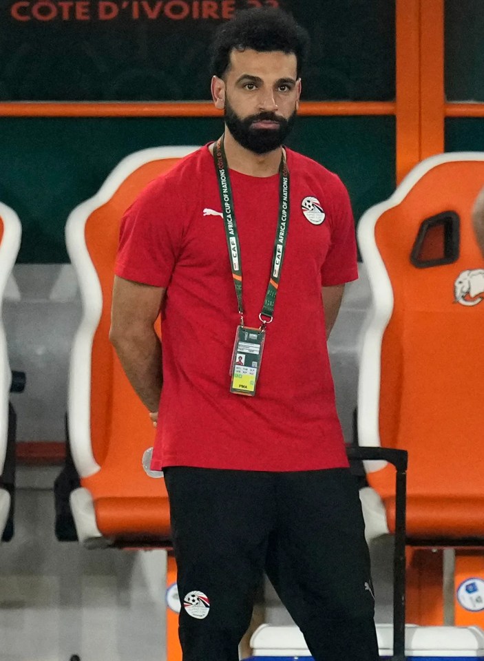 Mo Salah watched on from Liverpool after picking up an injury in the group stage