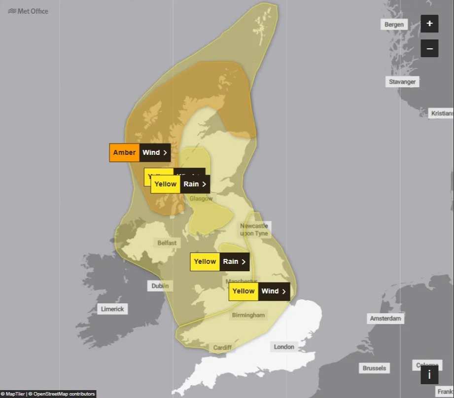 Fresh weather warnings have been issued for Tuesday after forecasters named Storm Jocelyn