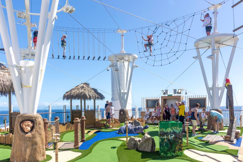 The Altitude Skywalk and Mini Golf Course on P&O's Arvia