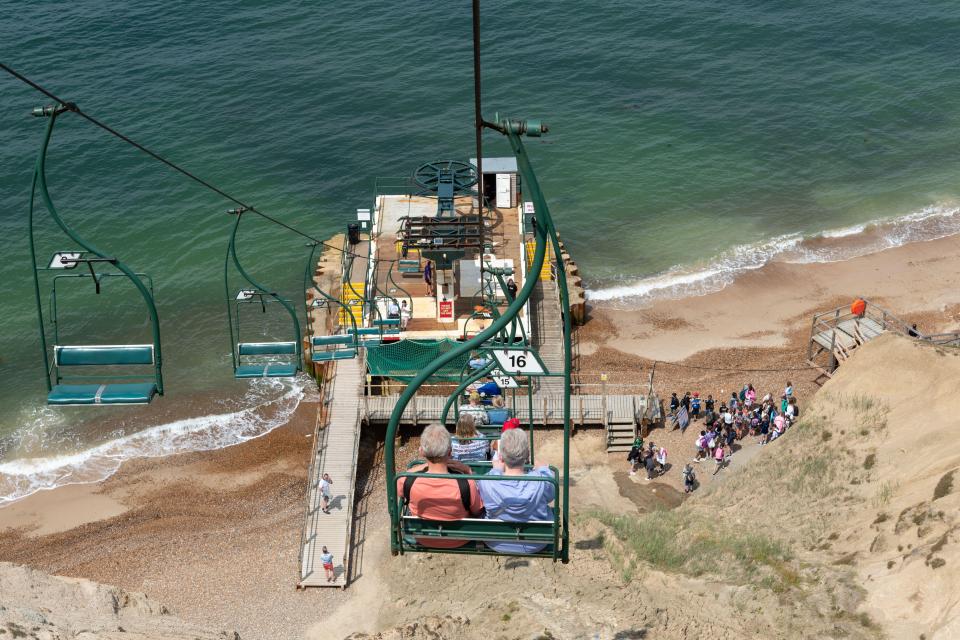 The bottom of the beach has a pier for boat rides too