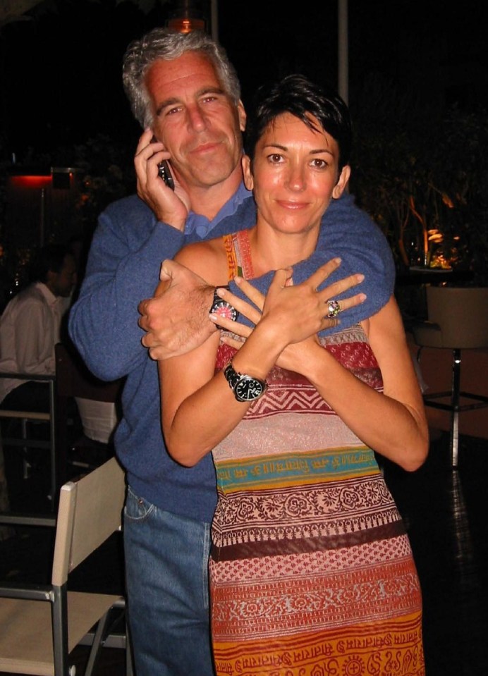 Jeffrey Epstein pictured with Ghislaine Maxwell, who is serving a 20-year sentence for sex trafficking