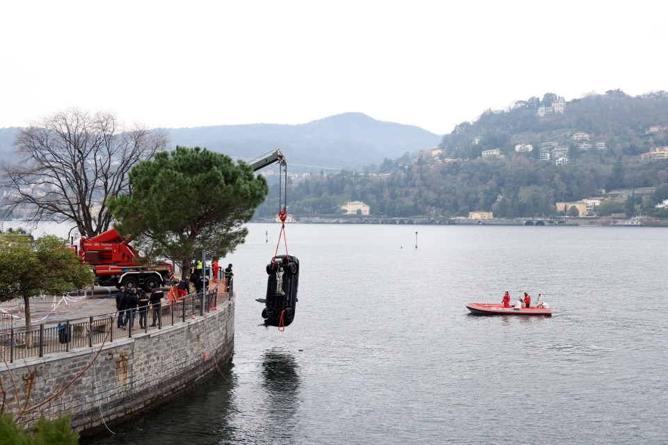 A couple were killed when their car plunged into the freezing waters of Lake Como, Italy