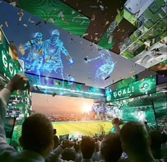 The futuristic arena is set to feature a giant LED screen wall