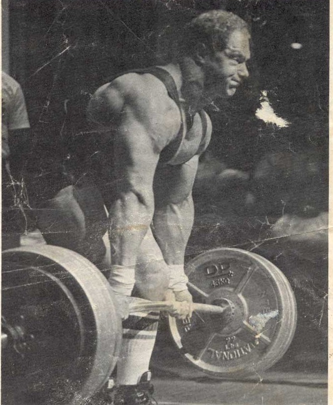 He broke the  powerlifting record at the USPF Men’s Senior Nationals in 1983