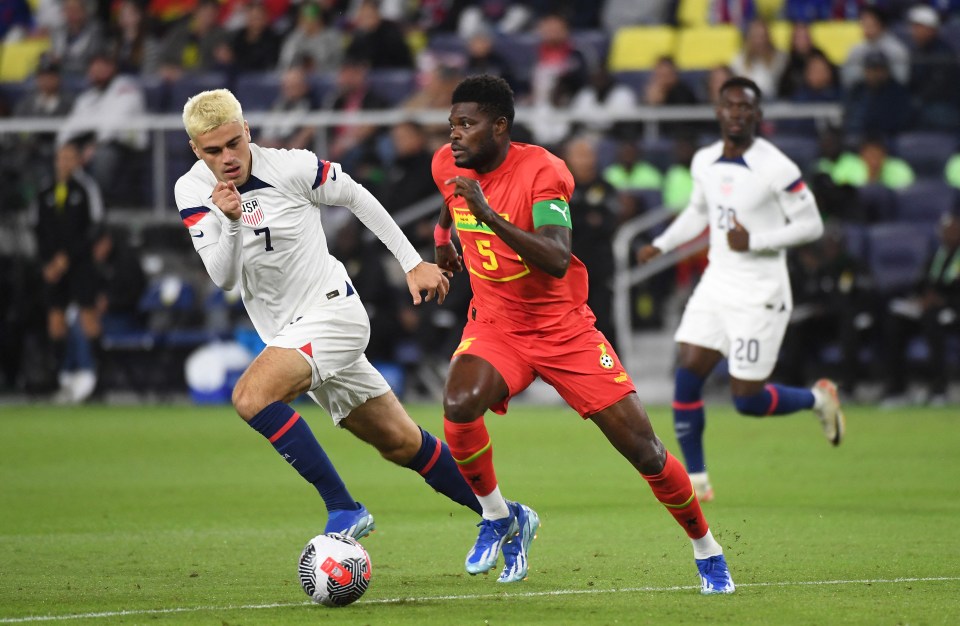 Thomas Partey played for Ghana at the World Cup 2022