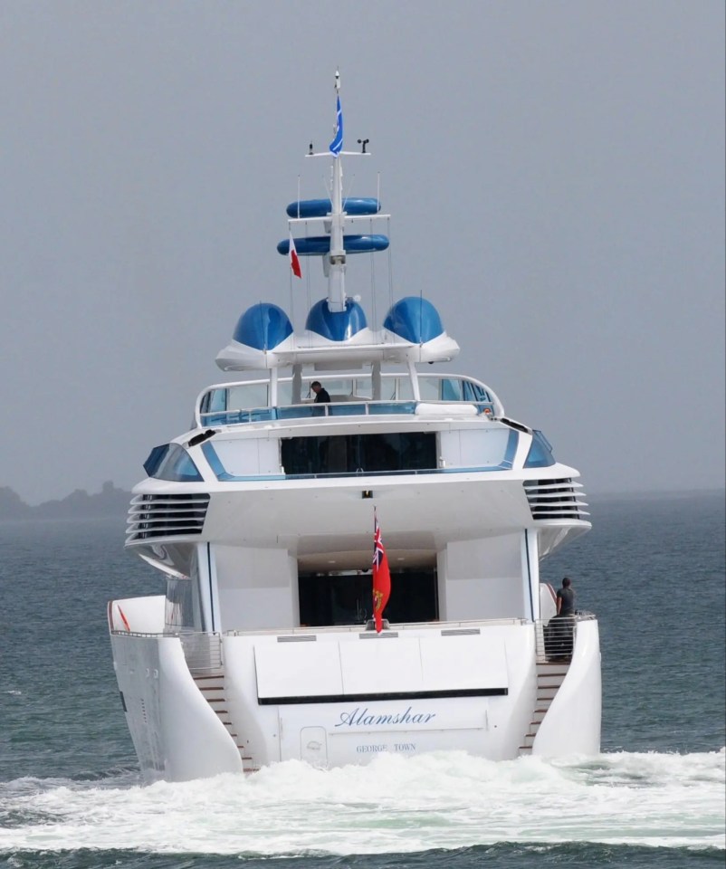 The 174ft yacht is owned by billionaire Aga Khan and can reach top speeds of 51.7mph