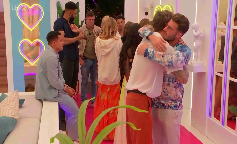 The All Stars consoled each other after the shock elimination