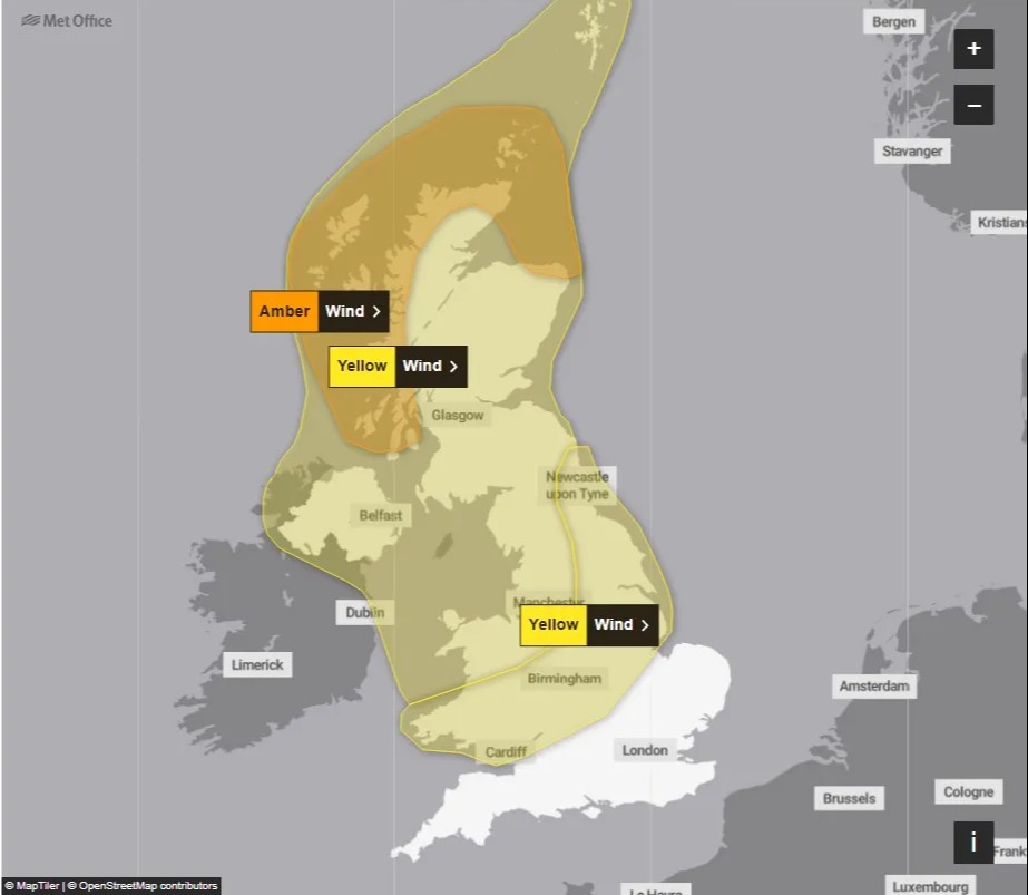 Wednesday is forecast to be similar to tomorrow