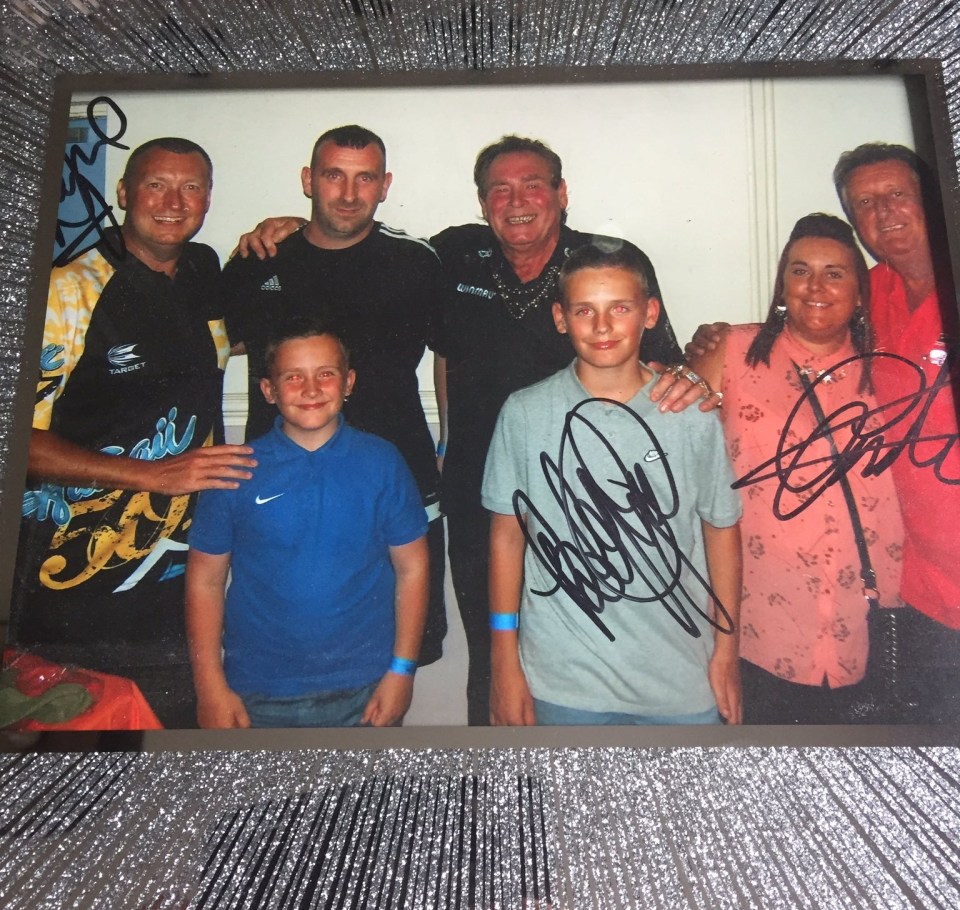 Littler meeting darts legends Bobby George and Eric Bristow as a youngster