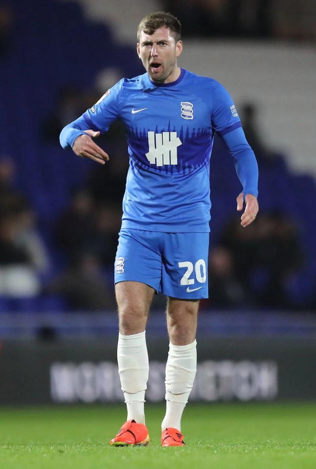 Midfielder Gary Gardner shows the strain for lowly Birmingham