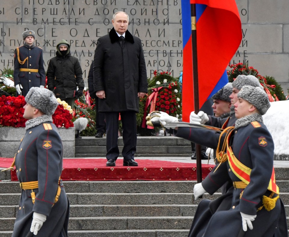 Vladimir Putin attended a ceremony in St Petersburg today for the 80th anniversary of the end to the Leningrad siege