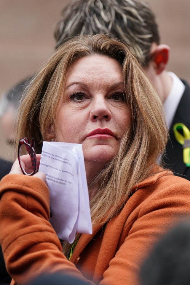 Emma Webber, mother of Barnaby Webber, outside Nottingham Crown Court after Valdo Calocane, who stabbed three people to death in Nottingham city centre and attacked three others, was sentenced to a hospital order after admitting manslaughter by diminished responsibility and attempted murder. Calocane stabbed students Barnaby Webber and Grace O'Malley-Kumar, both 19, and school caretaker Ian Coates, 65, in the early hours of June 13 last year. Picture date: Thursday January 25, 2024. PA Photo. See PA story COURTS Nottingham. Photo credit should read: Jacob King/PA Wire