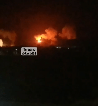 Fire captured in Yemen after a strike