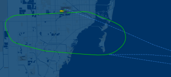 Flight tracking data shows the emergency landing the pilot was forced to make as he circled around Miami