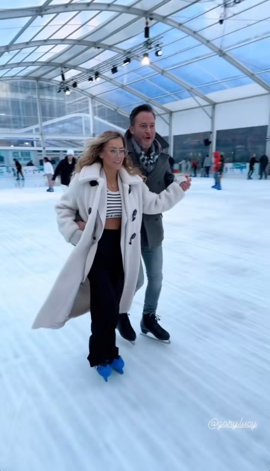 Laura Anderson and Gary Lucy went on a romantic ice-skating date in London