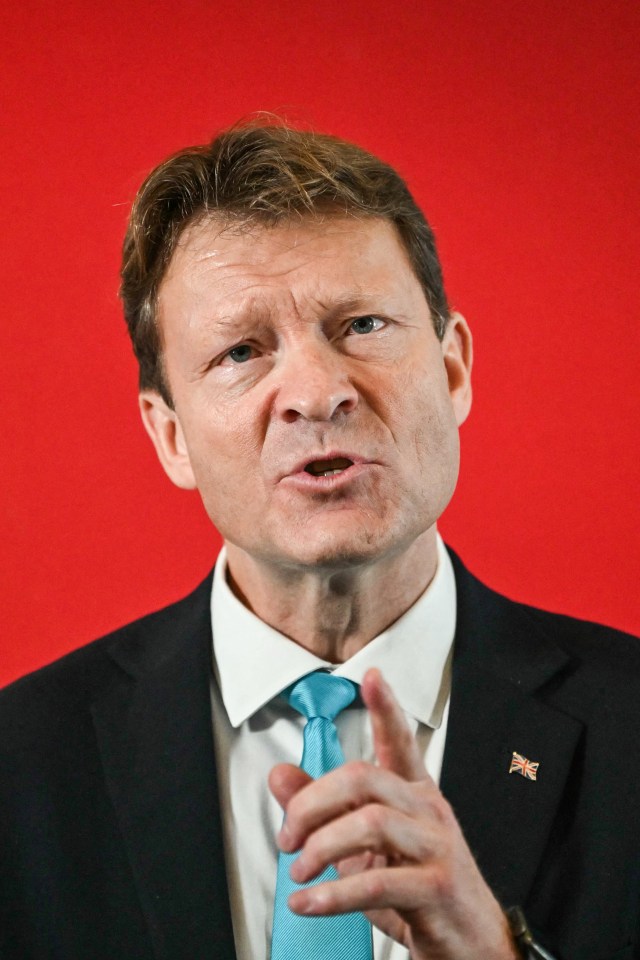 Richard Tice, leader of the Reform UK political party, gestures as he delivers a speech in central London on January 3, 2024. Reform UK set out their plans for tackling the challenges faced by the government in the UK in 2024. (Photo by JUSTIN TALLIS / AFP) (Photo by JUSTIN TALLIS/AFP via Getty Images)