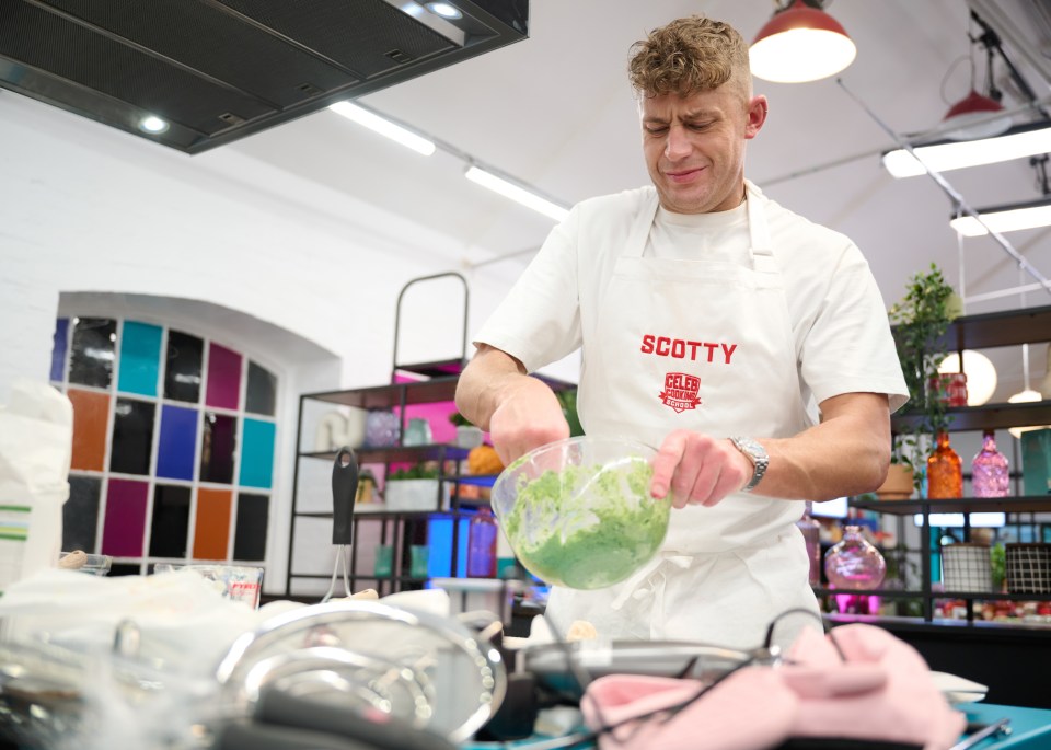 The 35-year-old's chaotic Celeb Cooking School airs next week