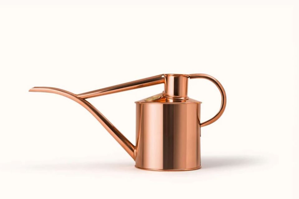 The Fazely Flow Copper indoor watering can holds two pints